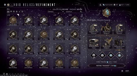radiant relic drop chance|Void Relic .